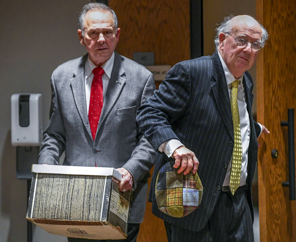 Roy Moore gives combative testimony in defamation case